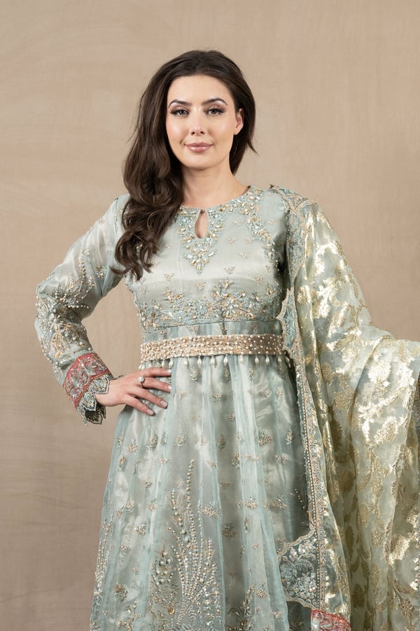 Mb inspired 3 piece heavy embroidered organza gown - Image 10