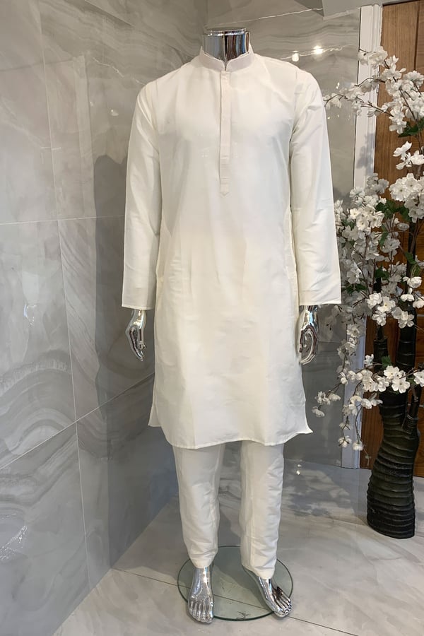 Men's casual kurta - Cream, 36