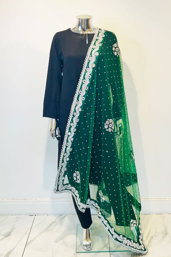 Shiffonz net embroidered dupatta - DGRNSL, FREE SIZE