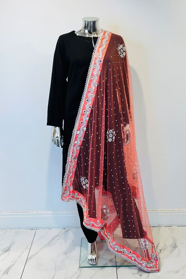 Shiffonz net embroidered dupatta - PCHSLV, FREE SIZE