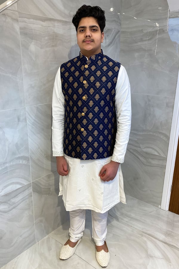 Satin silk men's printed waistcoat