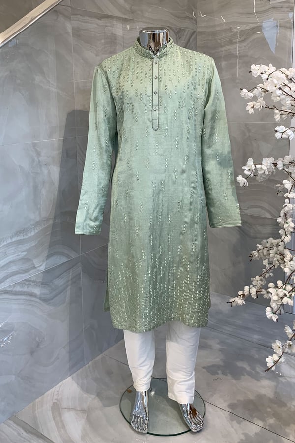 2 Piece men's kurta and pyjama - Mint, 36