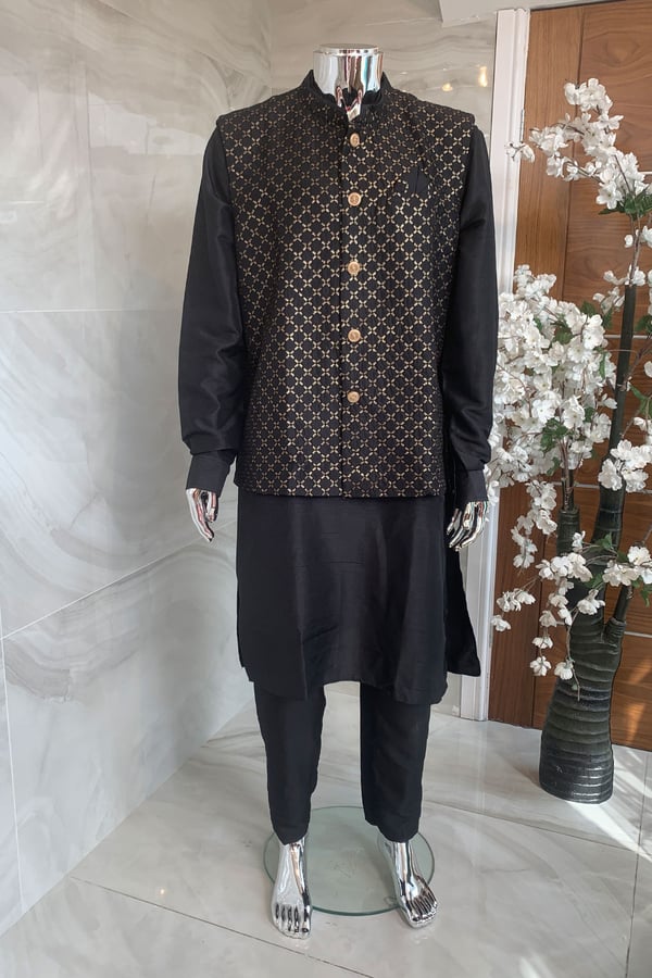 3 Piece men's waistcoat kurta pyjama - Image 5