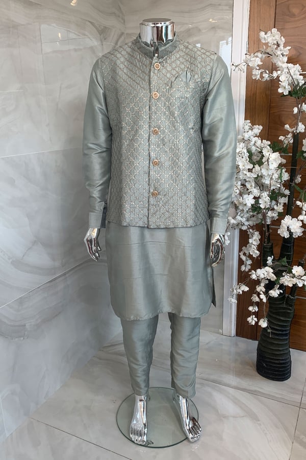 3 Piece men's waistcoat kurta pyjama - Image 4