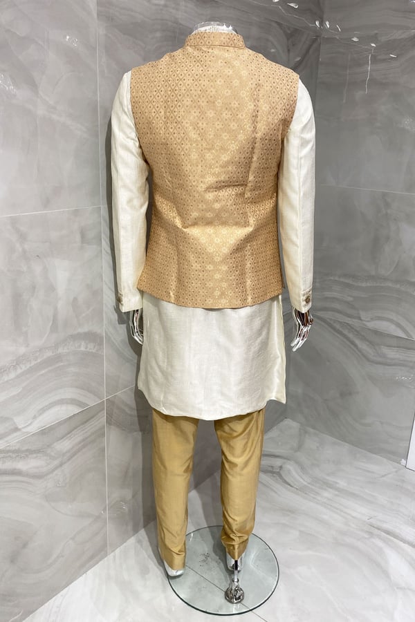 Men's printed brocade waistcoat - Image 3