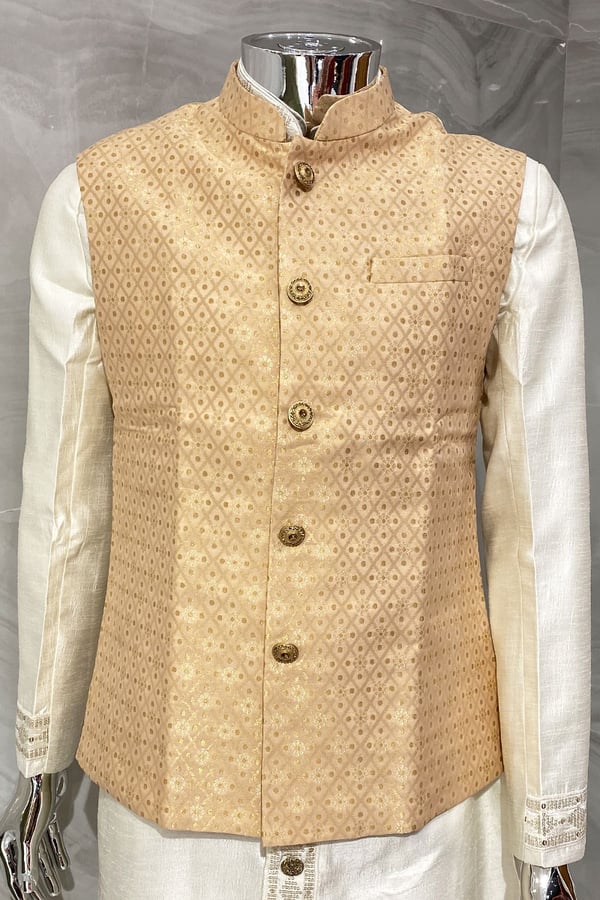 Men's printed brocade waistcoat - Image 4
