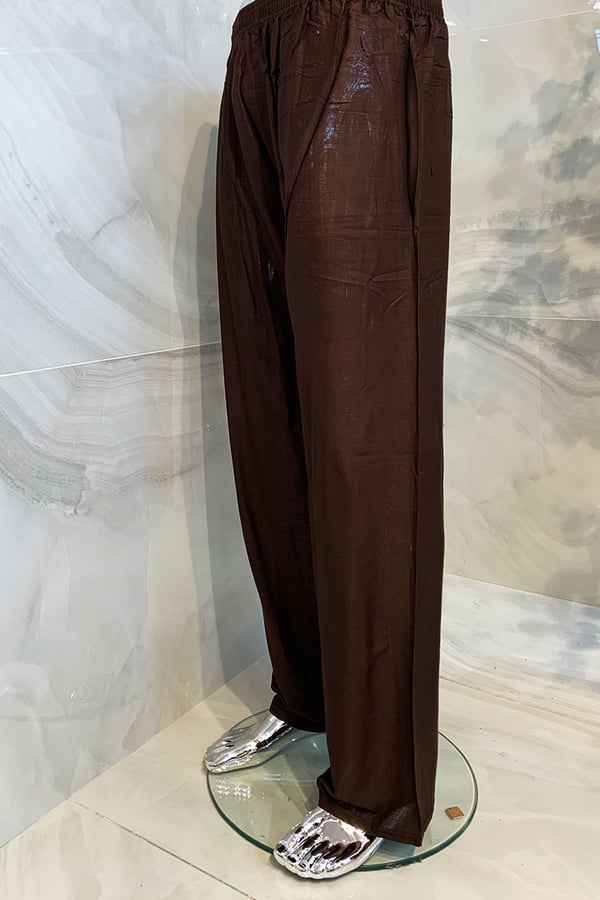 Casual straight leg linen trousers - Image 5