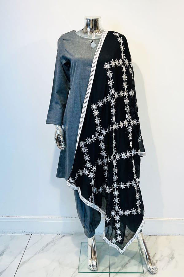 Casual embroidered dupatta