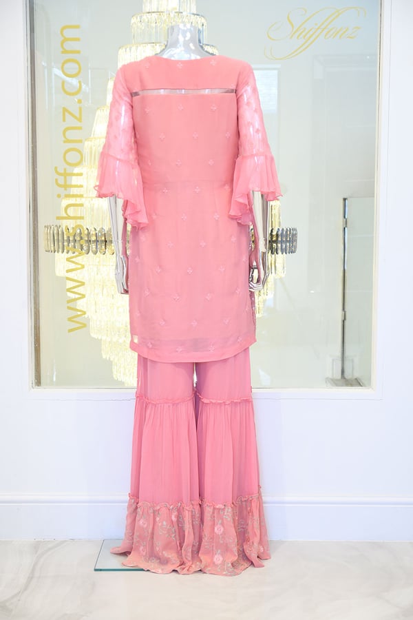 Chiffon gharara 3 piece suit - Image 2