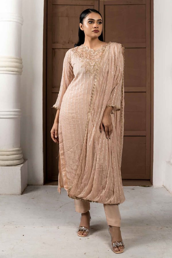 Alara 2 Piece embroidered suit with attached dupatta