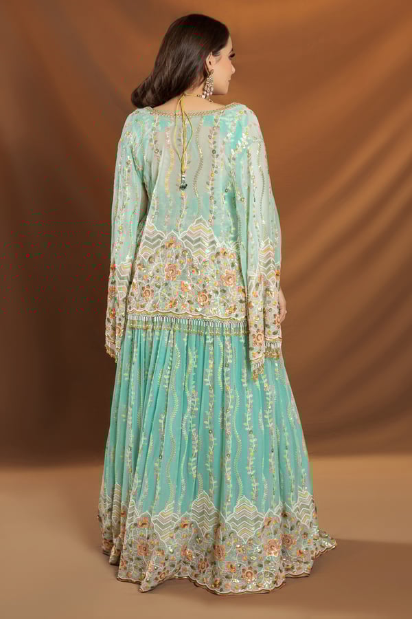Shiffonz 3 piece embroidered lengha choli with jacket - Image 2