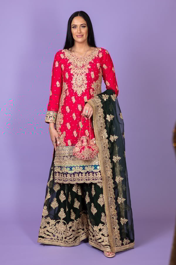 3 Piece luxury dori work embroidered dress