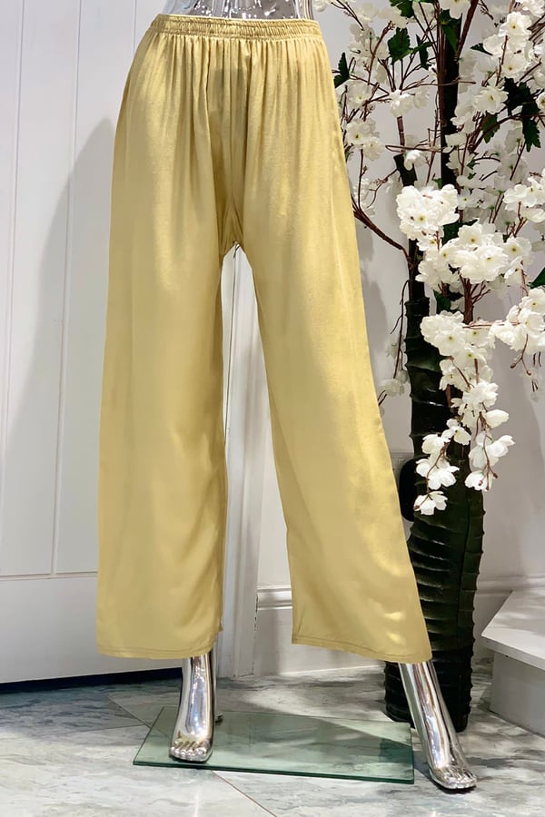 Plain casual straight trouser - Gold, FREE SIZE