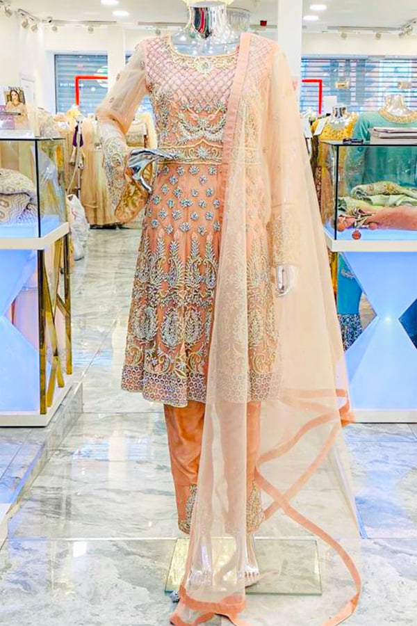 3 Piece luxury embroidered peplum style suit