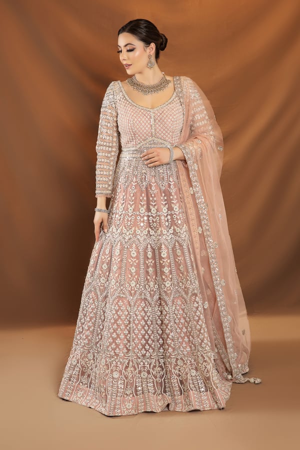 Net luxury embroidered gown