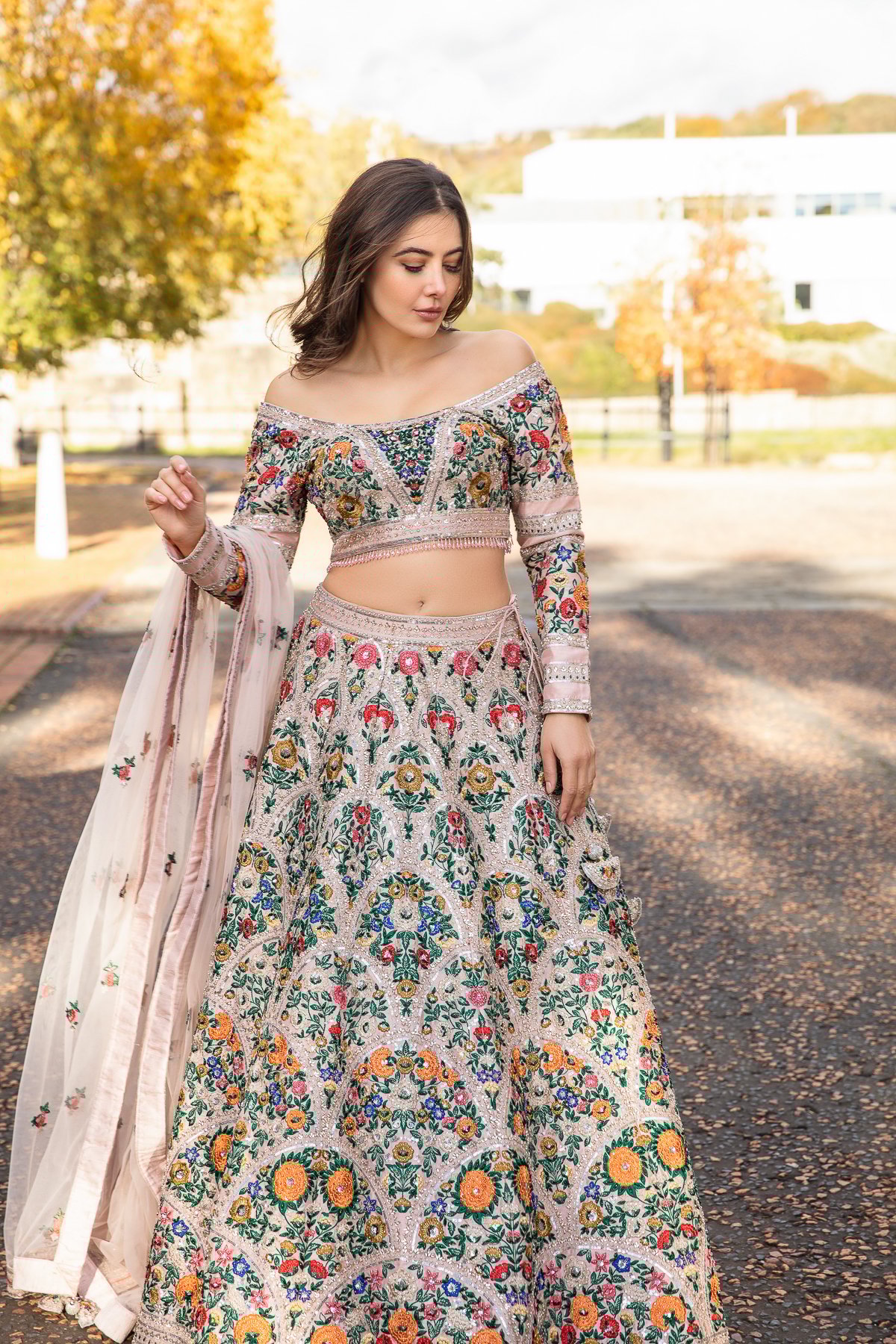 3 Piece luxury embroidered lengha choli - Image 4