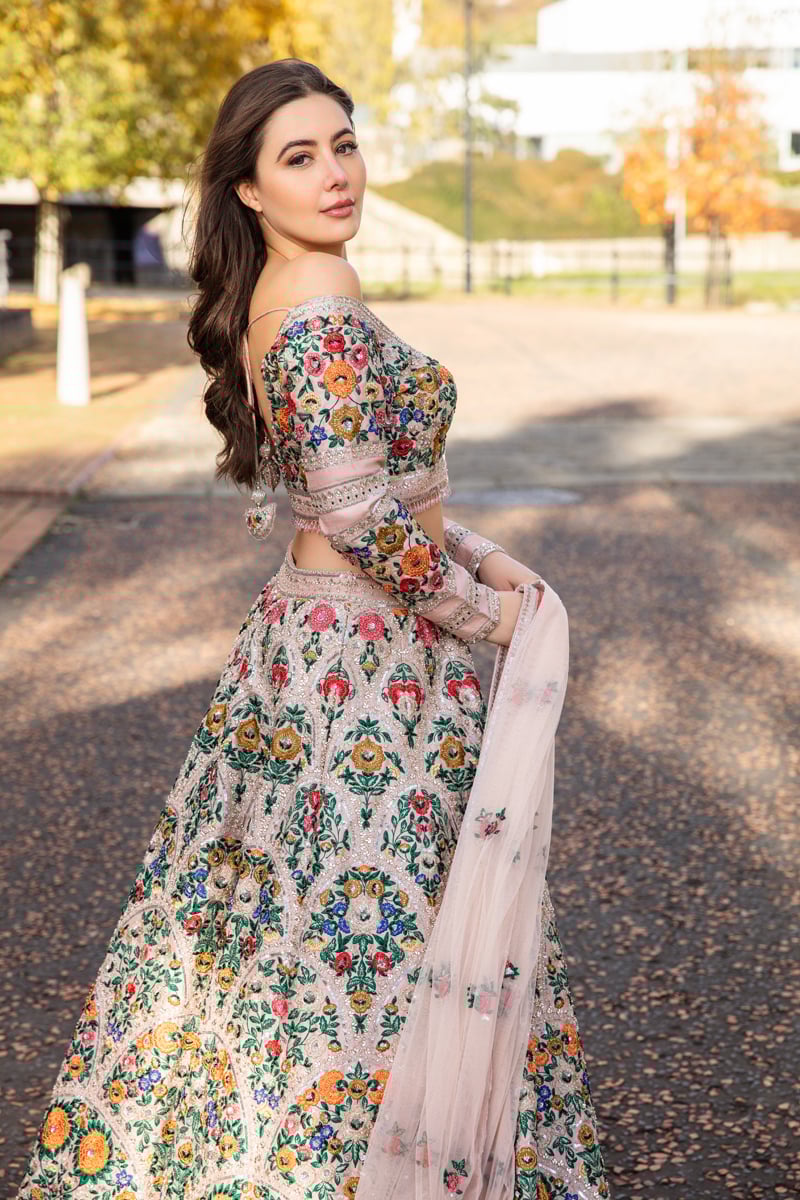 3 Piece luxury embroidered lengha choli - Image 3