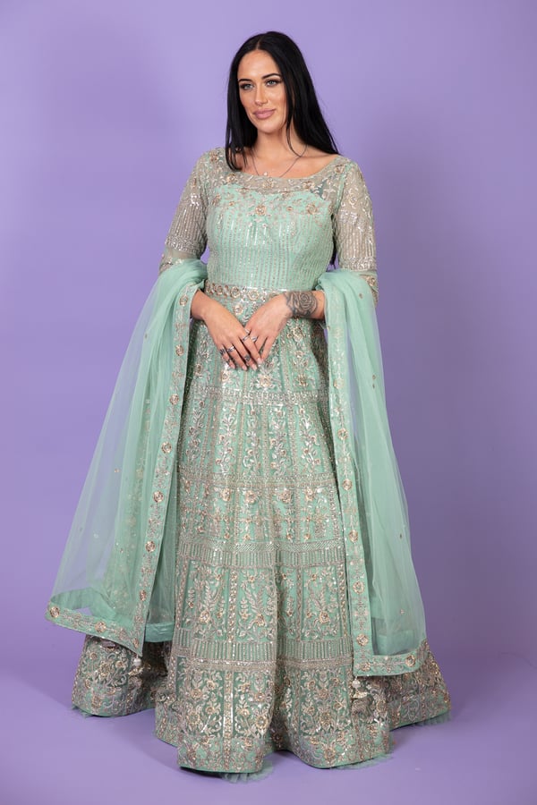 Shiffonz luxury embroidered gown with dupatta - Image 2