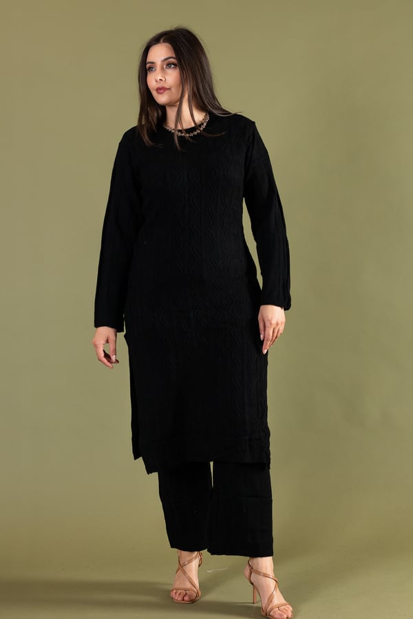 Knitwear co-ord set - Black, X-Large