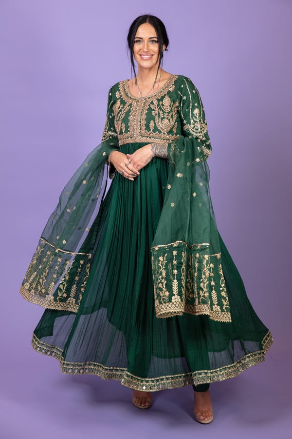 3 Piece chiffon luxury embroidered long maxi dress