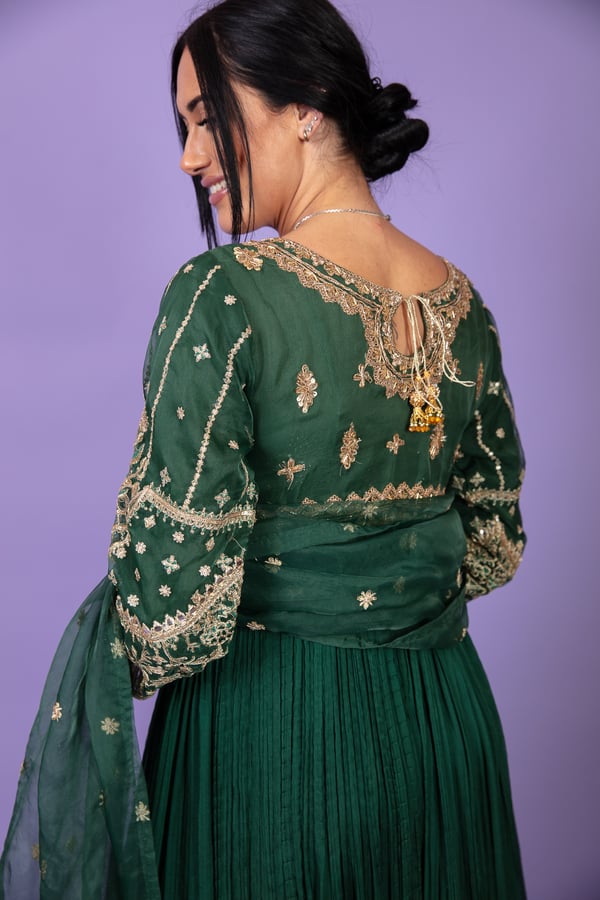 3 Piece chiffon luxury embroidered long maxi dress - Image 4