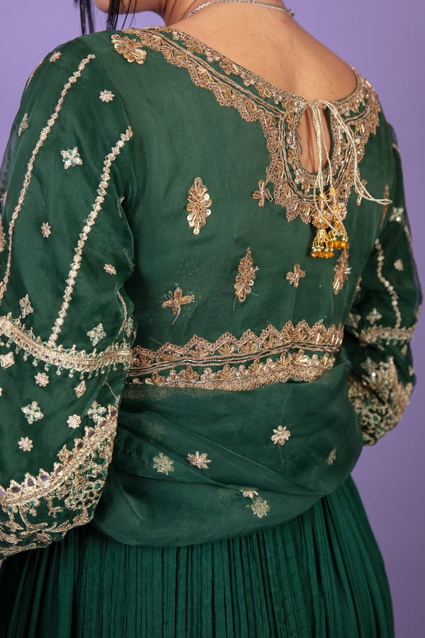 3 Piece chiffon luxury embroidered long maxi dress - Image 6
