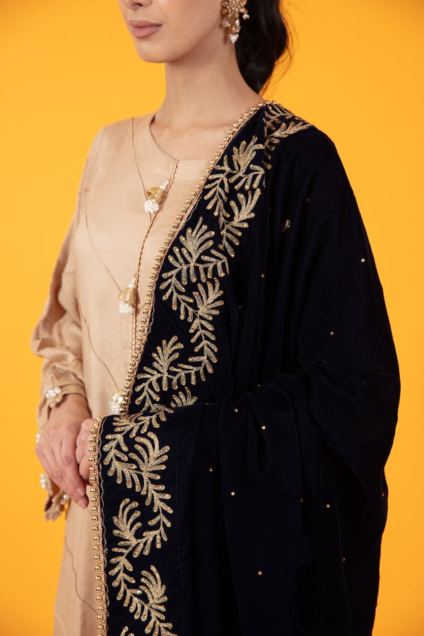 Velvet luxe heavy embroidered shawl - Image 2