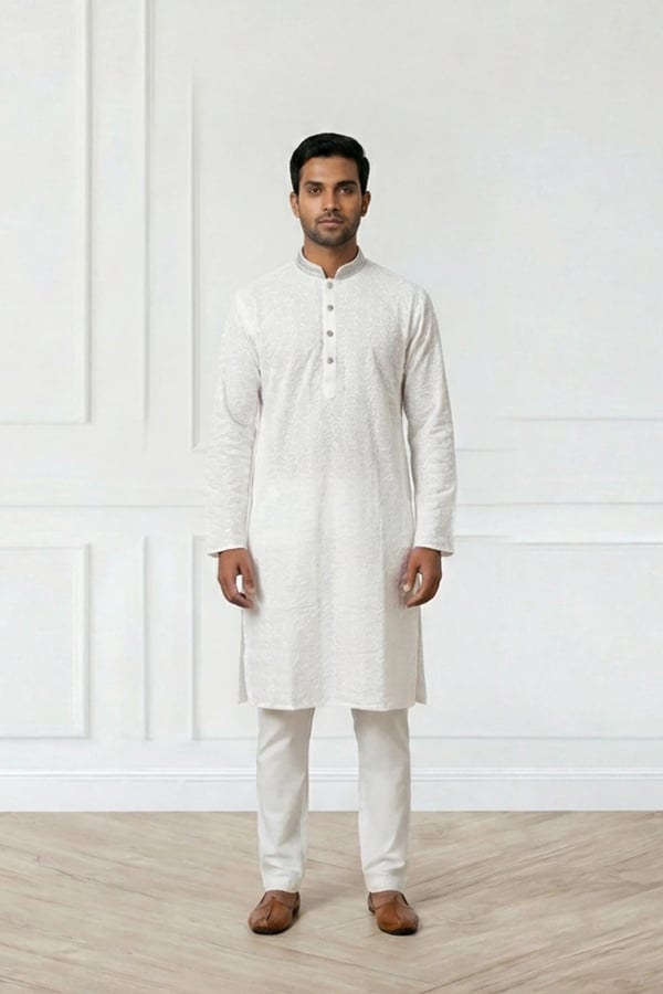 Men's luxe embroidered kurta with trouser