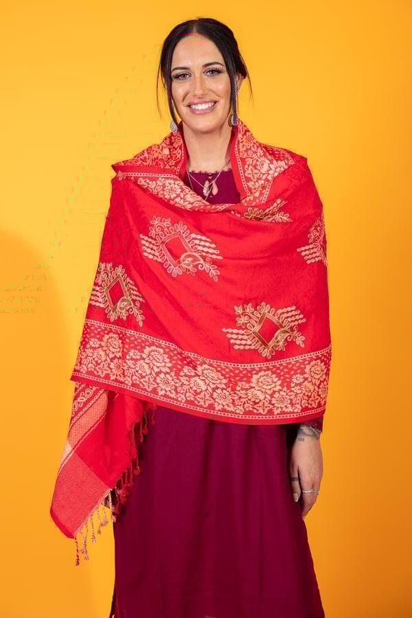 Marina embroidered shawl