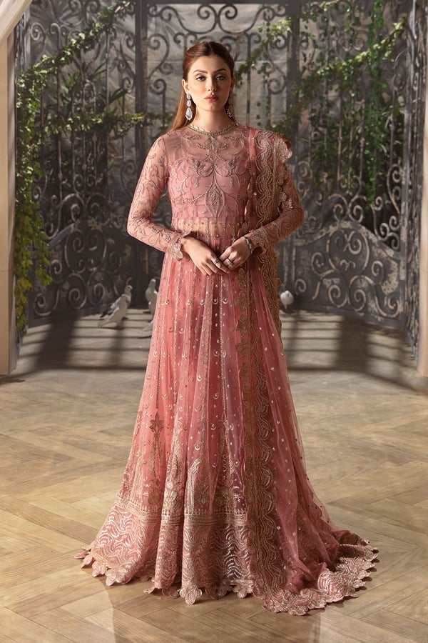 Afrozeh la fuchsia collection 3 piece rosa suit