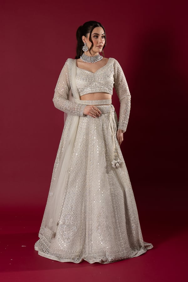 Adda collection 3 piece heavy embroidered lengha choli