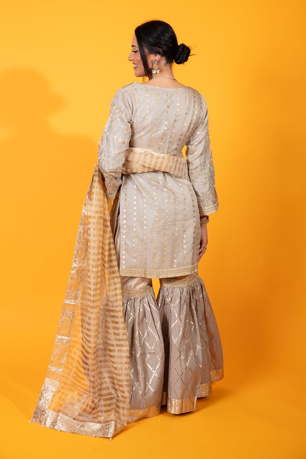 Maria b 3 piece embroidered gharara suit - Image 2