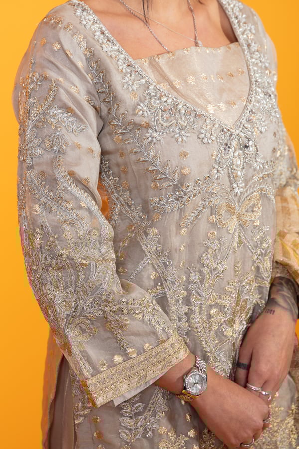 Maria b 3 piece embroidered gharara suit - Image 6