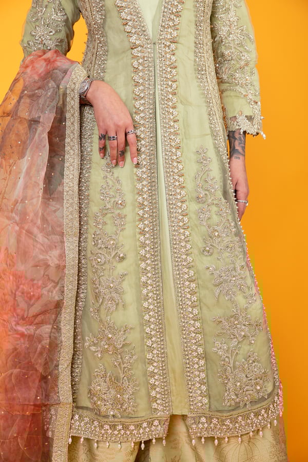 Crimson inspired 3 piece embroidered plazo suit - Image 5