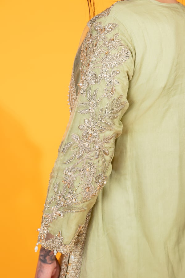 Crimson inspired 3 piece embroidered plazo suit - Image 6