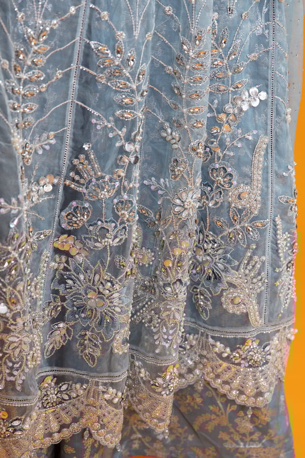 Maria b inspired 3 piece peplum embroidered dress - Image 13