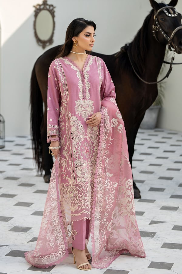 Sabeen jacquard Eid collection 3 piece mother and daughter suit