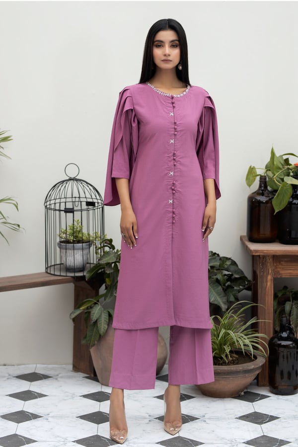 Shiffonz Eid 2 piece co-ord collection - Pink, Large