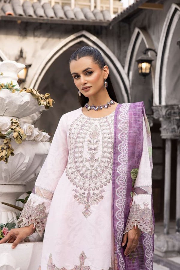Zara Jacquard Eid collection 3 piece embroidered tulip suit - Image 4