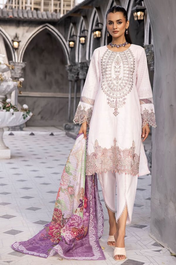 Zara Jacquard Eid collection 3 piece embroidered tulip suit - Image 2