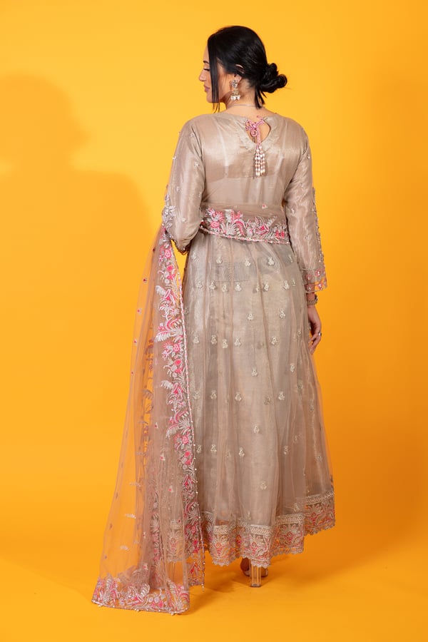 Shiffonz pearl embroidered long dress -
