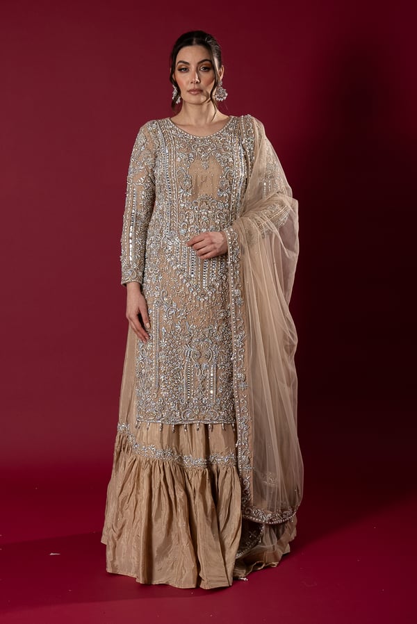 Shiffonz 3 piece embroidered lengha suit