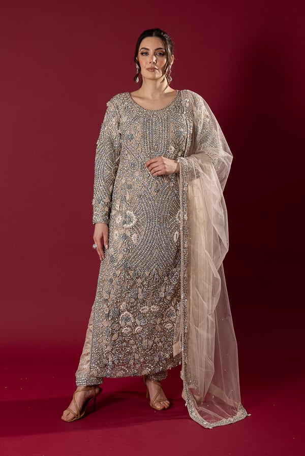 Bar collection 3 piece heavy embroidered suit