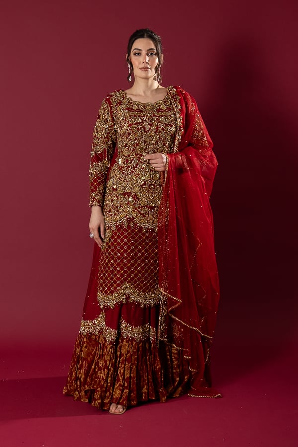 Shiffonz Bar collection 3 piece embroidered lengha suit