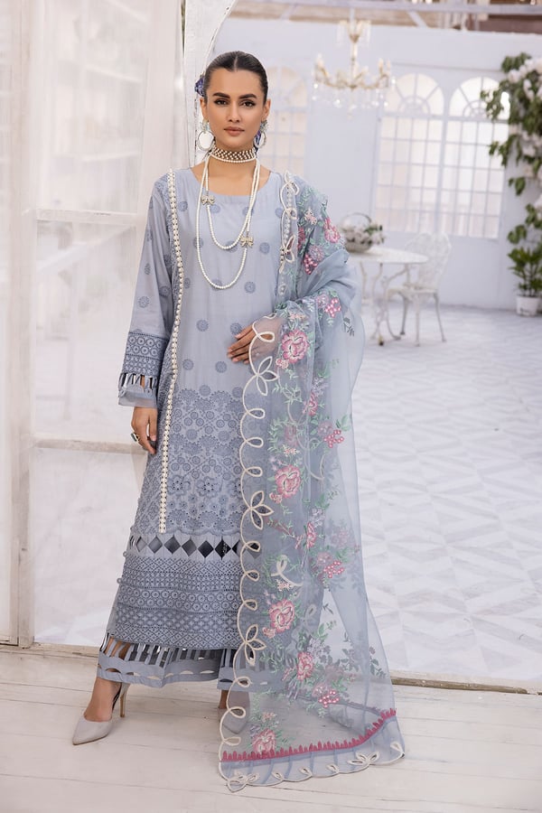 Ivana chikankari collection 3 piece embroidered suit