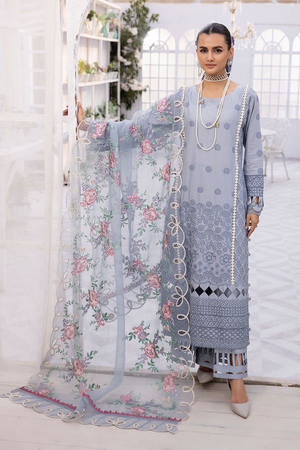 Ivana chikankari collection 3 piece embroidered suit - Image 2