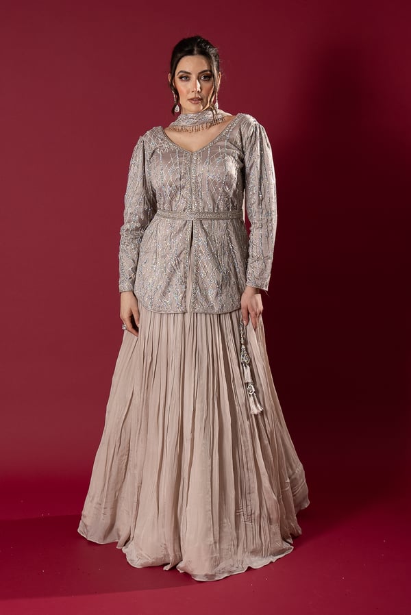 Shiffonz embroidered 3 piece lengha choli