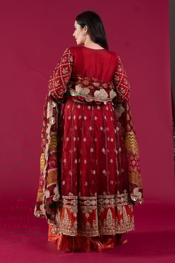 Maria b luxury embroidered 3 piece long gown - Image 3