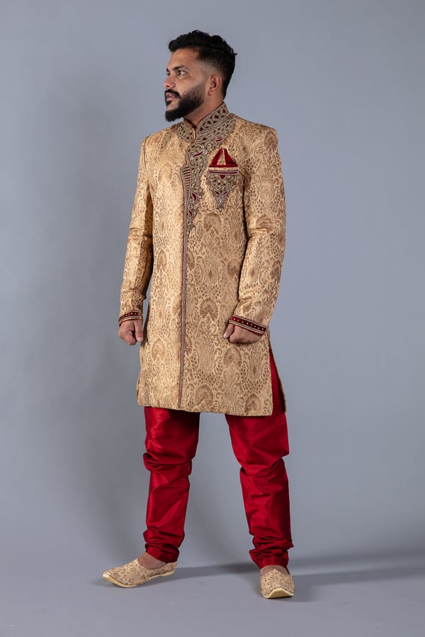 Men's luxury embroidered sherwani - Image 2