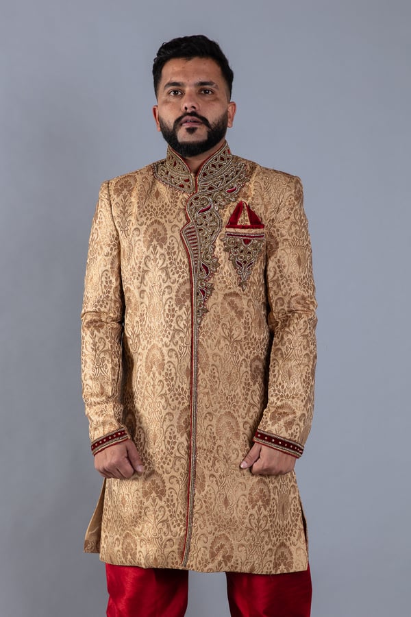 Men's luxury embroidered sherwani - Image 5